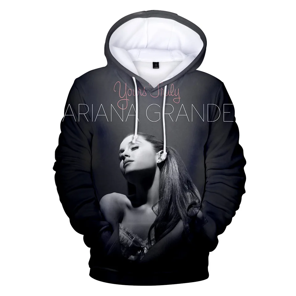 Красивые сексуальные толстовки Ariana Grande для женщин/мужчин с 3D принтом, модные повседневные толстовки с капюшоном для девочек в стиле хип-хоп