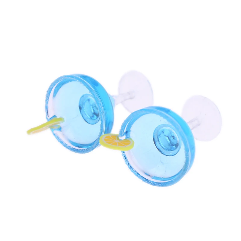 

2Pcs 1/12 Mini Resin Cocktail Cup Simulation Drink Glass Model Toy Doll House Decoration Dollhouse Miniature Accessories