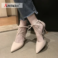 four seasons womens suede high heels 9cm 2021 new pointed stiletto fashion sexy black wedding shoes nude bridal shoes