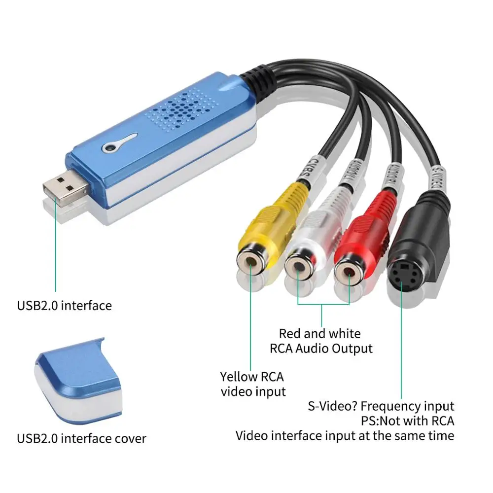 2 0 USB конвертер аудио видео захвата адаптер устройство для Win XP/7/8/10 PAL со