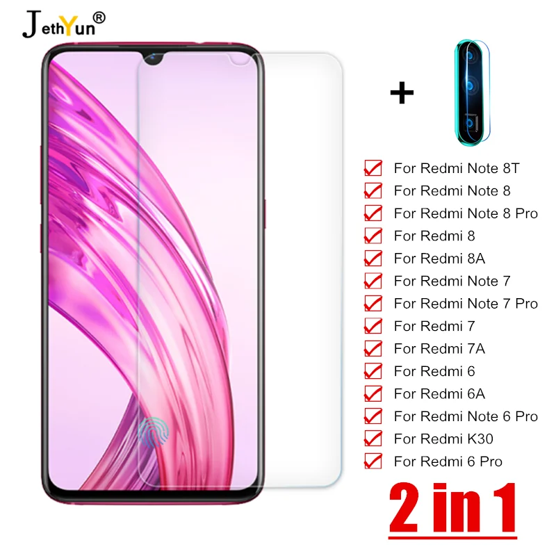 Закаленное стекло Jethyun для экрана и камеры Xiaomi Redmi 6 8/A/T/Note/K30/Pro|Защитные стёкла