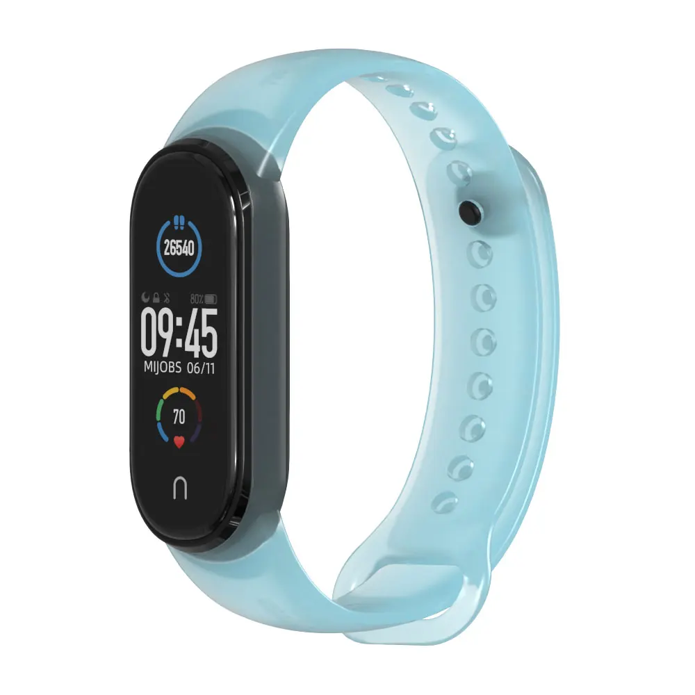 Для Mi Band 5 ремень полупрозрачный для 6 браслет силиконовый Xiaomi 3 4 NFC глобальная