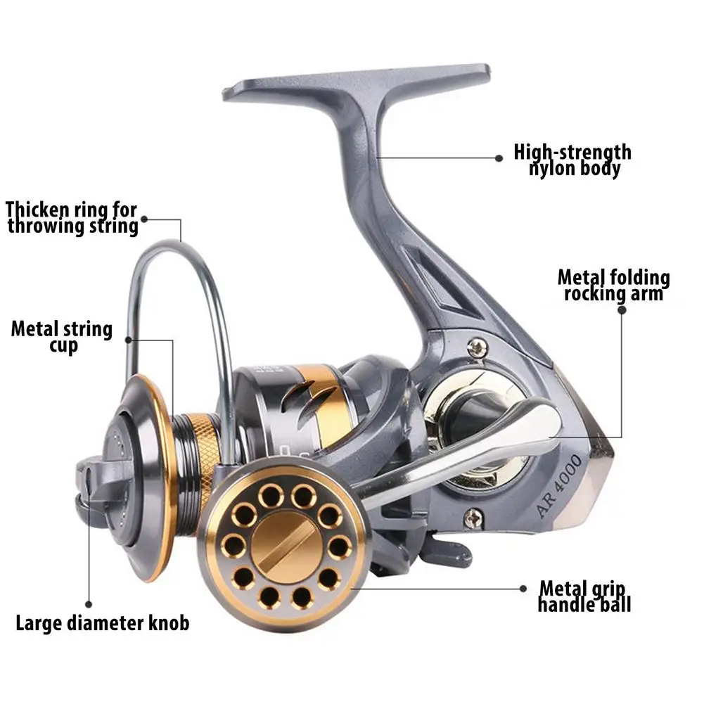 

2021 New Spinning reels 8KG Max Drag Carrete de pesca 5.2:1 Metal Stainless Steel Fishing Reel Saltwater Reel for Fishing
