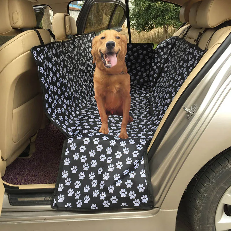 

Переноска для домашних животных, водонепроницаемый коврик из ткани «Оксфорд», с узором лапы, на заднее сиденье автомобиля, для собак, гамак