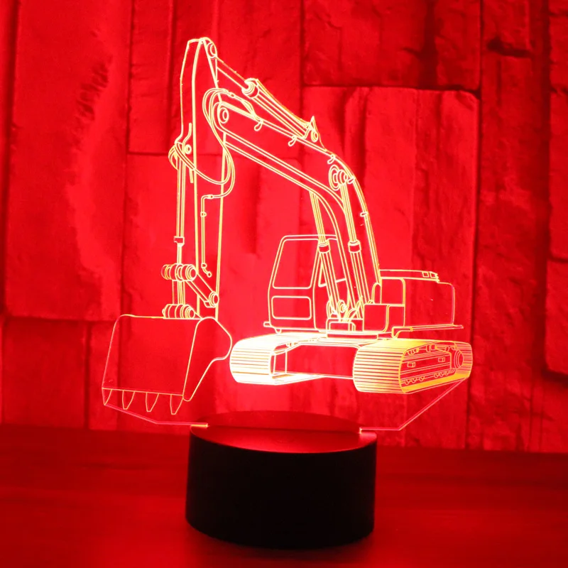 3D светодиодный ночной Светильник экскаватор с 7 цветов светильник для украшения