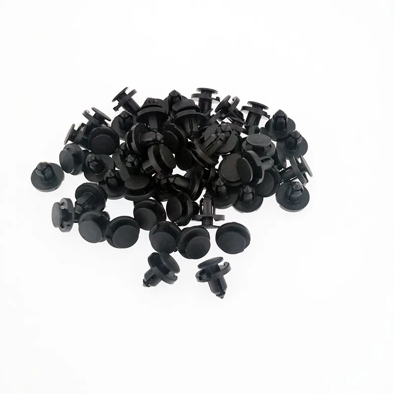 

50pcs 8mm Diameter 8mm Black Plastic Auto Fasteners Rivets Clips Vehicle Car Bumper Door Panel Fender Liner Clips Retainer
