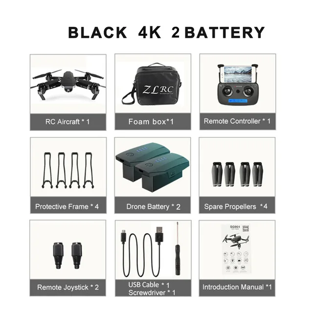 SG901 4K 2B bag SG907/SG901 gps Дрон с 4K HD двойной камерой Широкий угол 5G wifi FPV RC Квадрокоптер складной Дрон Профессиональный gps следуй за мной - Цвет: SG901 4K 2B bag