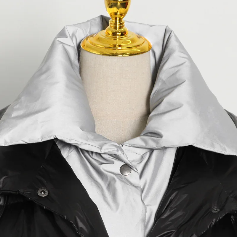 

Plus Size Down Jacket Women Tops Casual Patchwork Short Jacket Winter Coat Female Harajuku Casual Vintage Black Woman Clothes