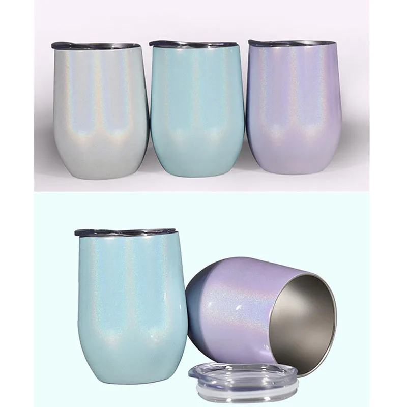 Кружки для вина в форме яйца с блестящими крышками из нержавеющей стали 20 шт./лот