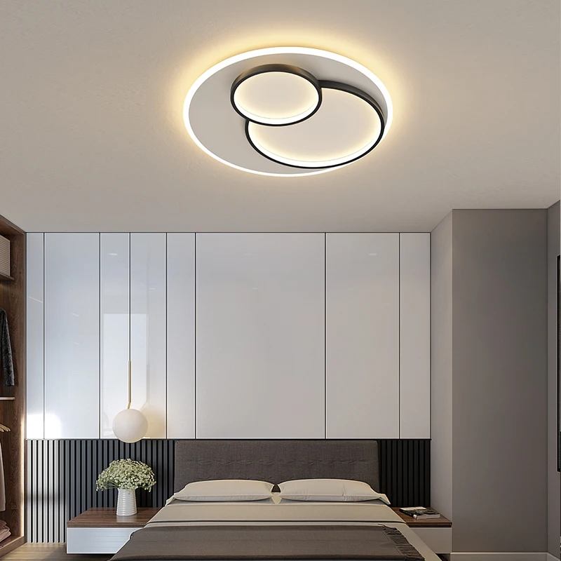 QIYIMEI-lámparas de araña LED para sala de estar y dormitorio, accesorio de iluminación para interior, luminaria decorativa giratoria dorada y negra