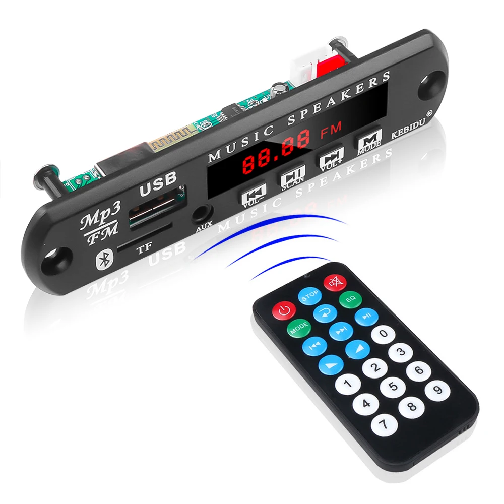 Универсальный MP3 WMA декодер kebidu беспроводной Bluetooth 5 в 12 В USB SD(TF) AUX FM радио аудио