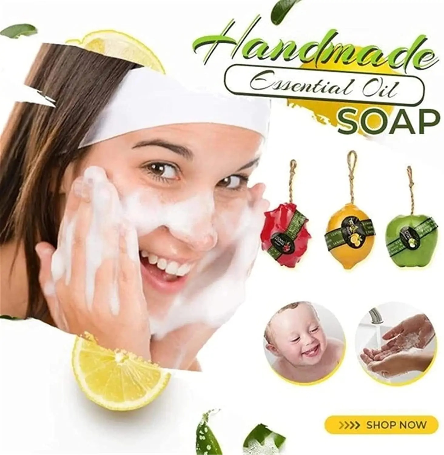 

3d Fruit Shape Essential Oil Soap Handmade Thai Organic Natural Soap Moisturizing Skin Deep Cleaning Home Decorative Gifts
