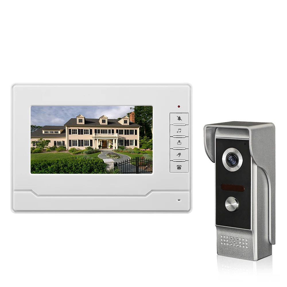 

Video Door Intercom 7''Inch Wired Video Door Phone Visual Video Intercom Doorbell Monitor Camera Kit For Home Security