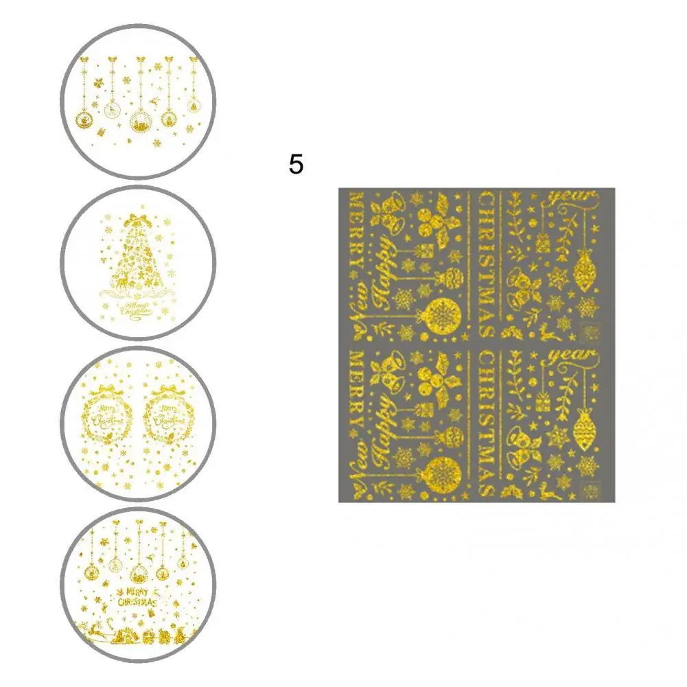 

Привлекательные 4 шт. практичные праздничные сезонные рождественские украшения, стеклянная наклейка тонкой работы, прочная для фестиваля