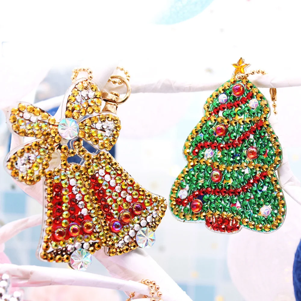 8 шт. узор 5D алмазов картина брелок для ключей DIY Алмазная мозаика Стразы подарок