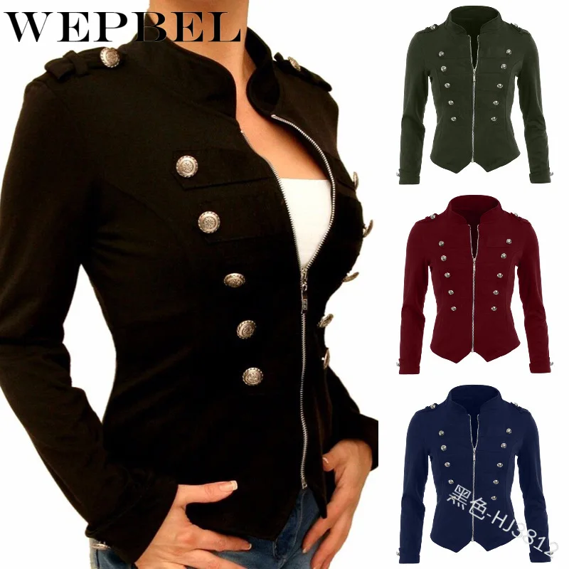 Женский винтажный приталенный пиджак в викторианском стиле пальто на молнии