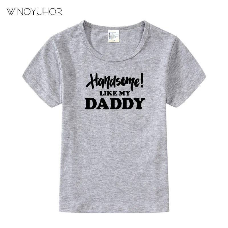 Забавная детская футболка красивая как мой папа с буквенным принтом для