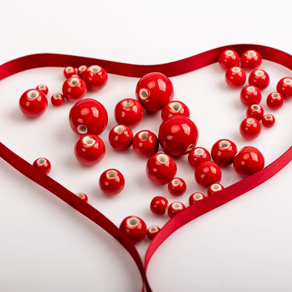 6 16 # большие красные керамические бусины ярко фарфоровые китайские аксессуары