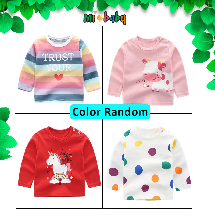 Детские хлопковые топы на весну осень для 1 2 3 4 5 лет базовая футболка с длинными