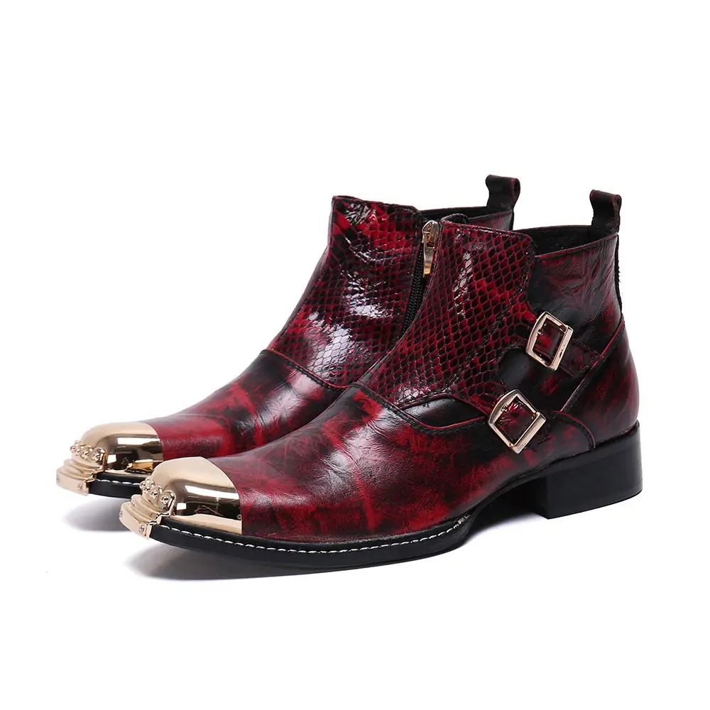 Мужские ботинки челси Bota masculina с ремешком и красной пряжкой Мужская Рабочая обувь