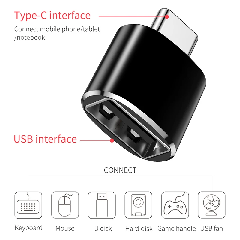 Адаптер OTG Type C конвертер USB в для Macbook Samsung S9 S8 Oneplus 2 3 Micro зарядное устройство