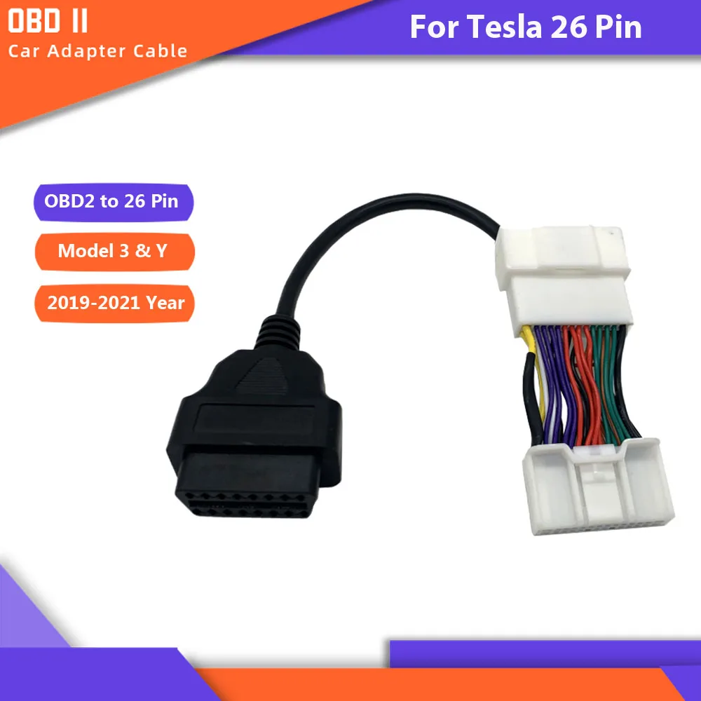 Диагностический кабель для Tesla OBD2 26Pin 20pin 12-контактный разъем OBDII 16-контактный