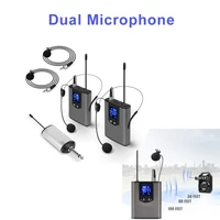 wireless system with dual headset micslavalier mics bodypack transmitters
