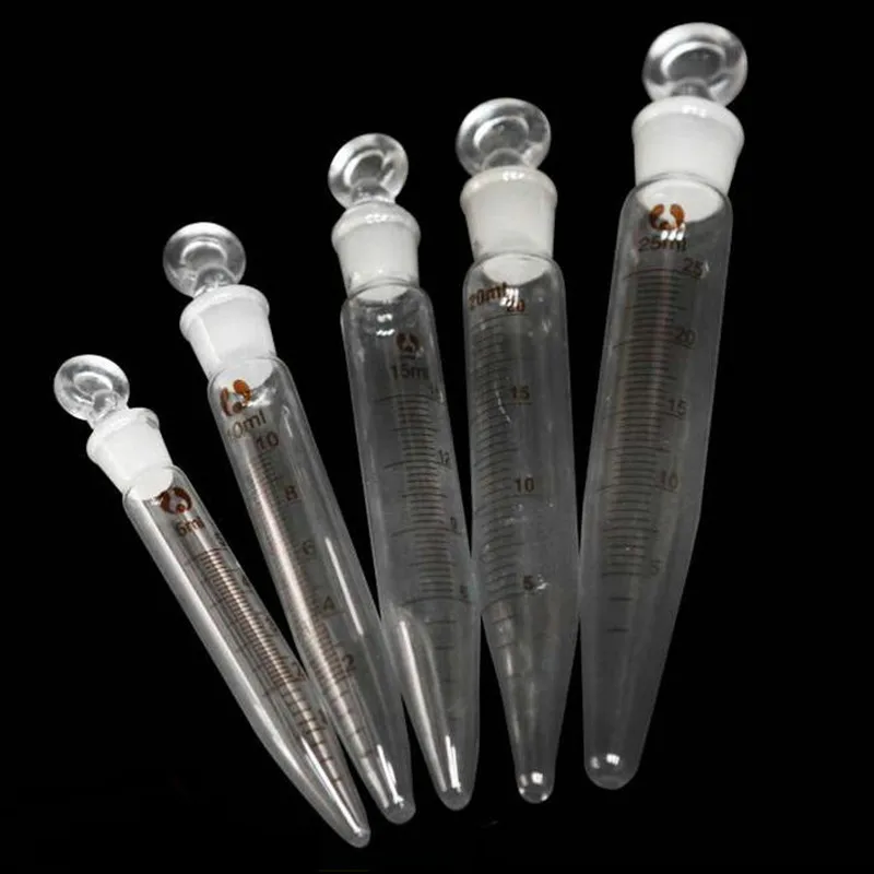 

10Pcs/Lot 5/10/15/20/25ml Centrifugal Tube with Graduation Conical Bottom, Glass Centrifuge Tube With Glass Stopper