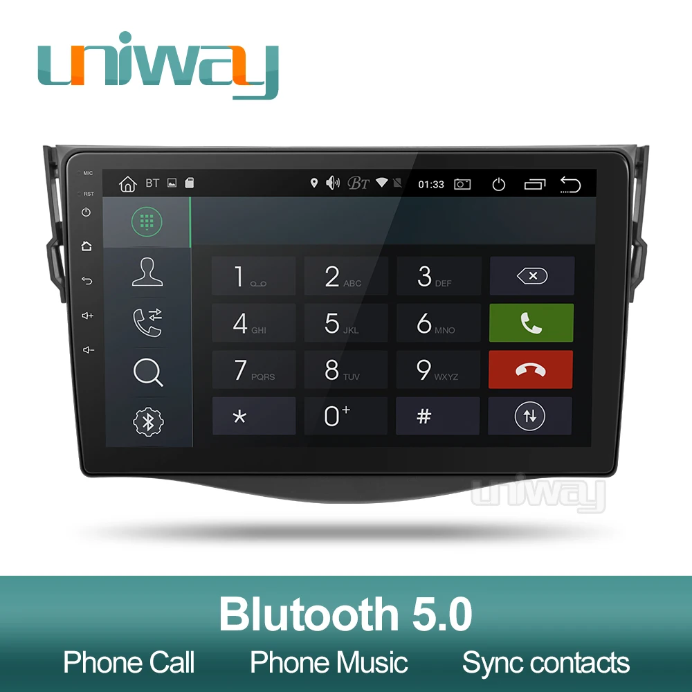 Автомагнитола Uniway PX6 DSP android 9 0 dvd для Toyota RAV4 2007 2008 2009 2010 2011 gps навигация с плеером на