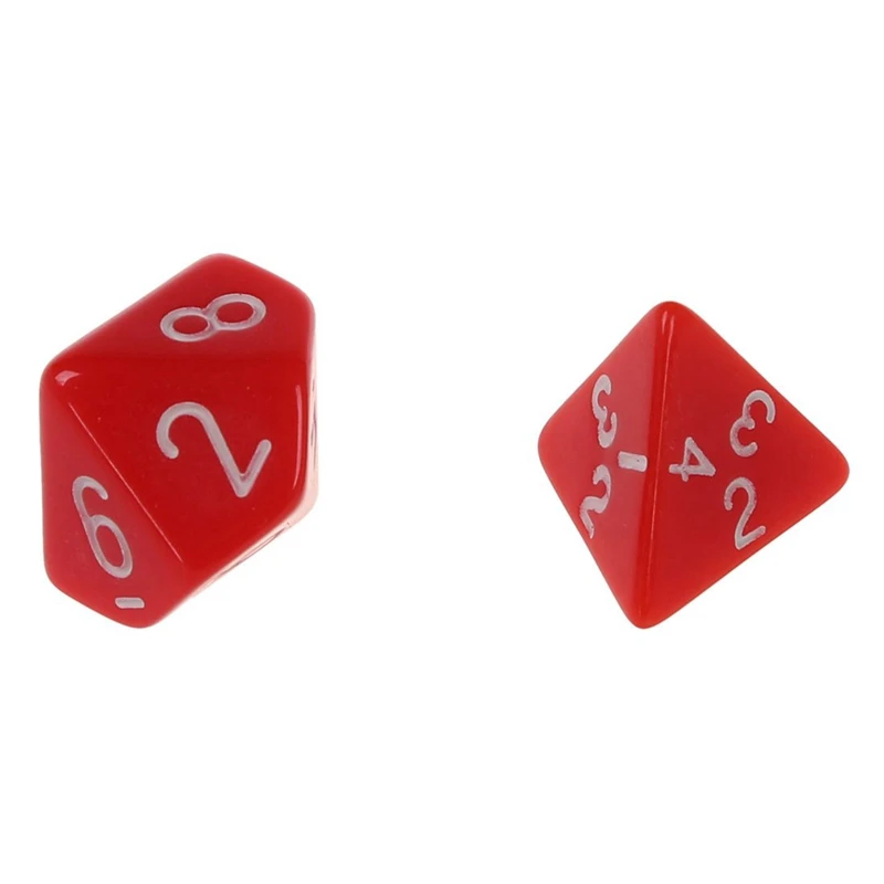 ELOS 14PCS кости D4 D20 для игр Подземелья и Драконы RPG D&D 7 шт. синий красный|Кубики| |