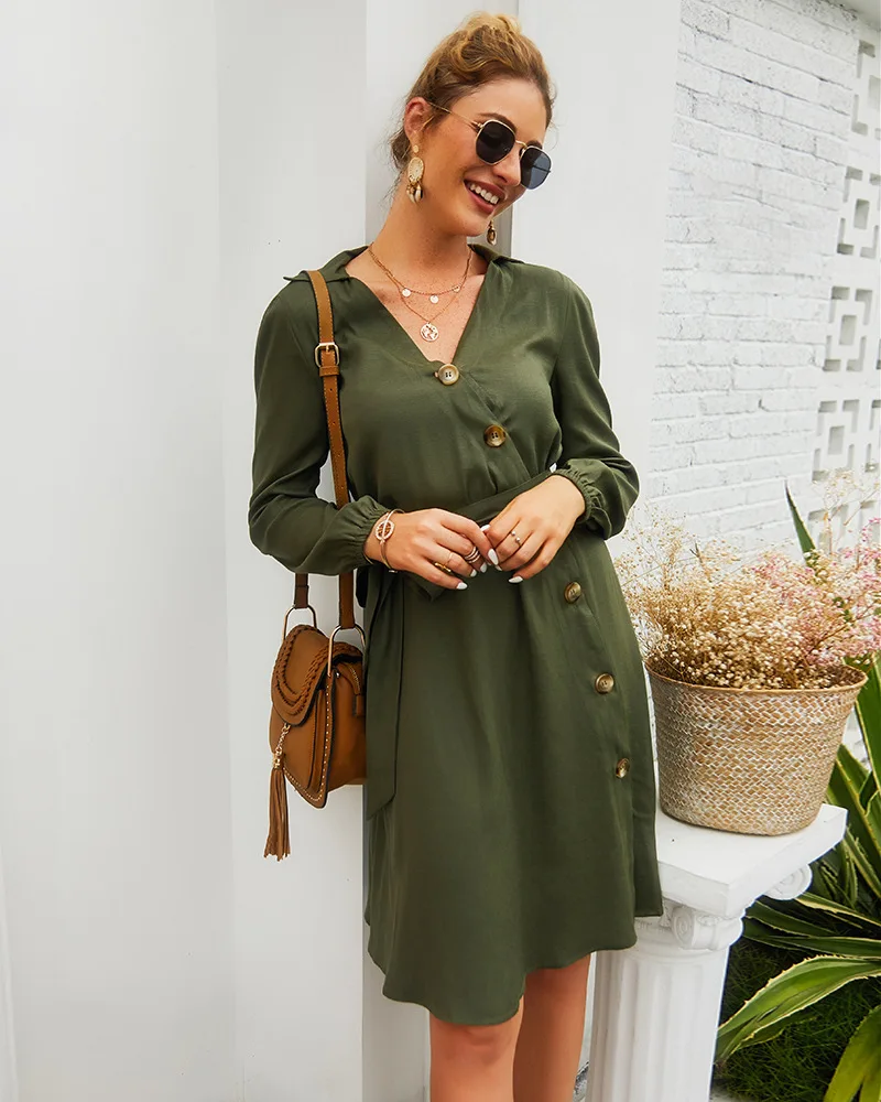 

Autumn winter dress women bandage casual short green robe hiver femme vestidos cortos ropa mujer dresses roupa feminina elbise