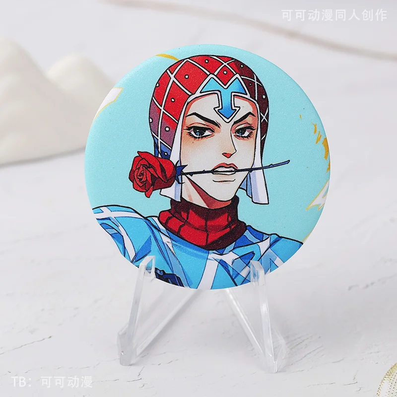 

Anime JoJo's Bizarre Adventure Badge Julius Caesar Zeppeli Johnny Joestar Kira Yoshikage Cute Bedge Button Brooch Pin Cosplay