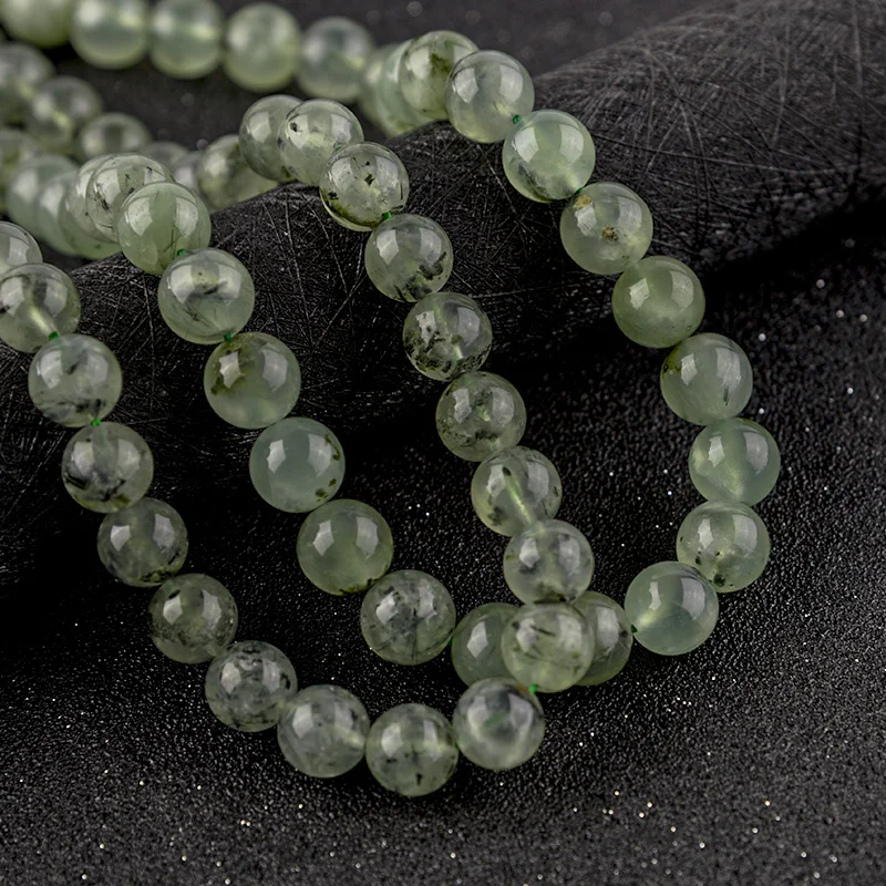 

6/8/10mm Green Prehnite Natural Stone Beads Round Loose Green Prehnite Beads For Jewelry Making DIY Bracelet Accessories 15''