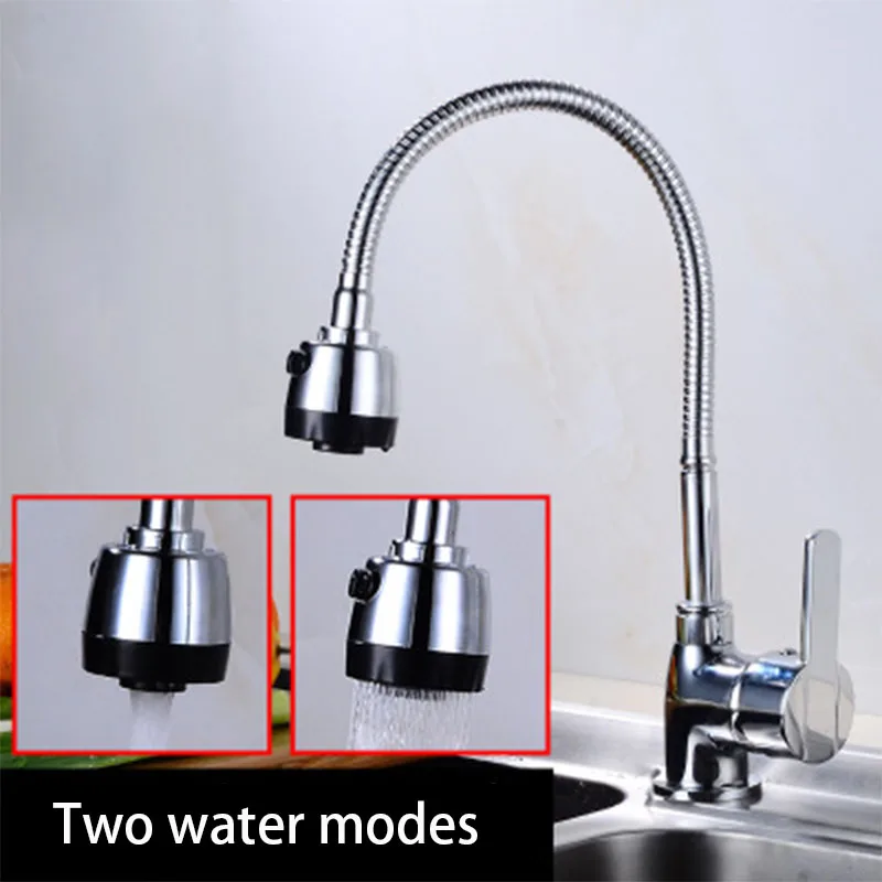 Fashion Chrome-Plated Brass Swan Neck Pull Out Black Flexible Kitchen Faucet Tap | Обустройство дома