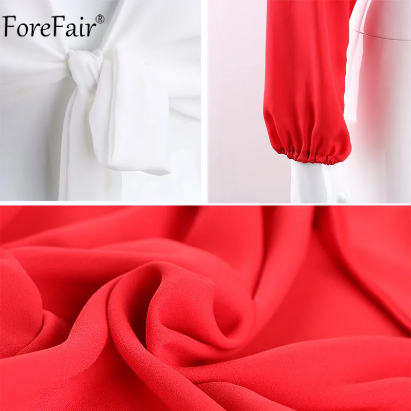 Forefair, открытая спина, v-образный вырез, белая сексуальная блузка, женская летняя рубашка с запахом, длинный рукав, шифон, Женские топы и блузки