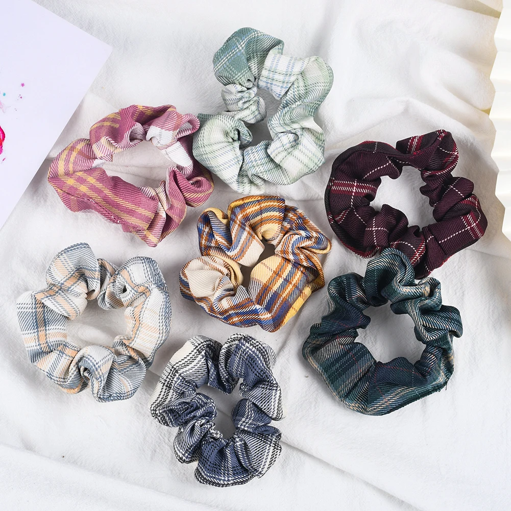 

Lattice Print Scrunchies Hair Ties Headwear Scrunchie Hair Ring Elastic Hair Bands Tiara Woman Vintage Femme Hair Accessories
