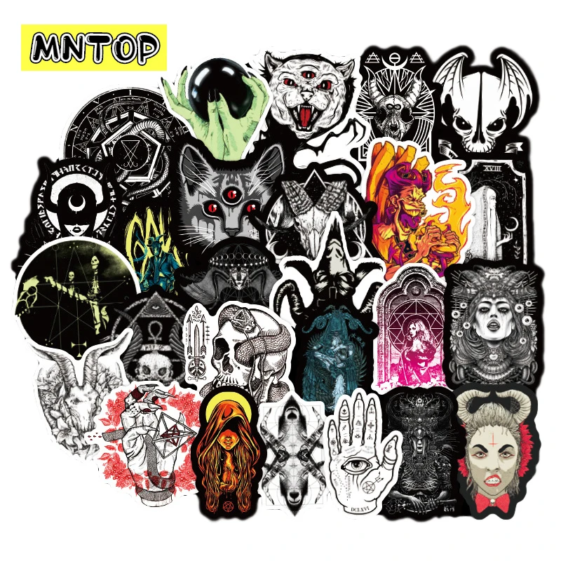 

10/30/50Pcs/set Cartoon Demon Gothic Waterproof Witch Stickers For Skateboard DIY TOY Fridge Scrapbook Guitar Laptop Luggage
