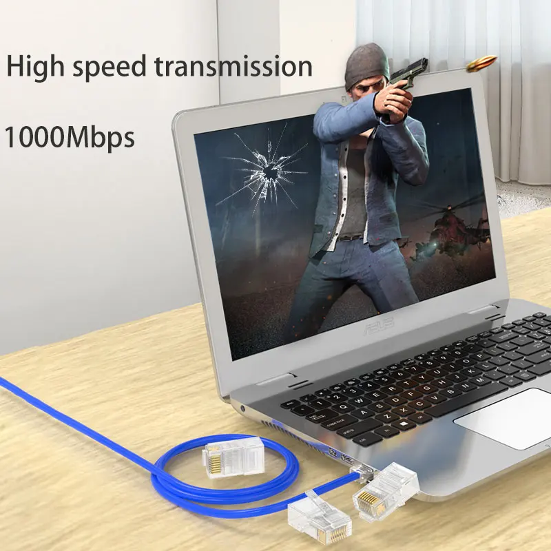 Фото WANJEED CAT6 RJ45 соединитель UTP 8P8C позолоченный сетевой кабель ethernet разъем Модульный штекер №2