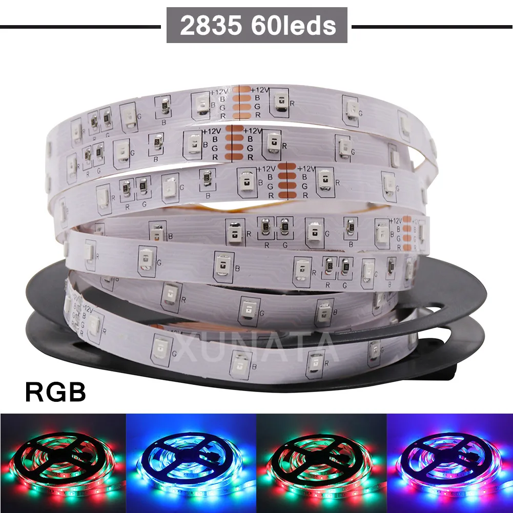 DC 12V 5050 RGB Светодиодные ленты 120 60 светодиодов/m 2835 светильник полосы 5054