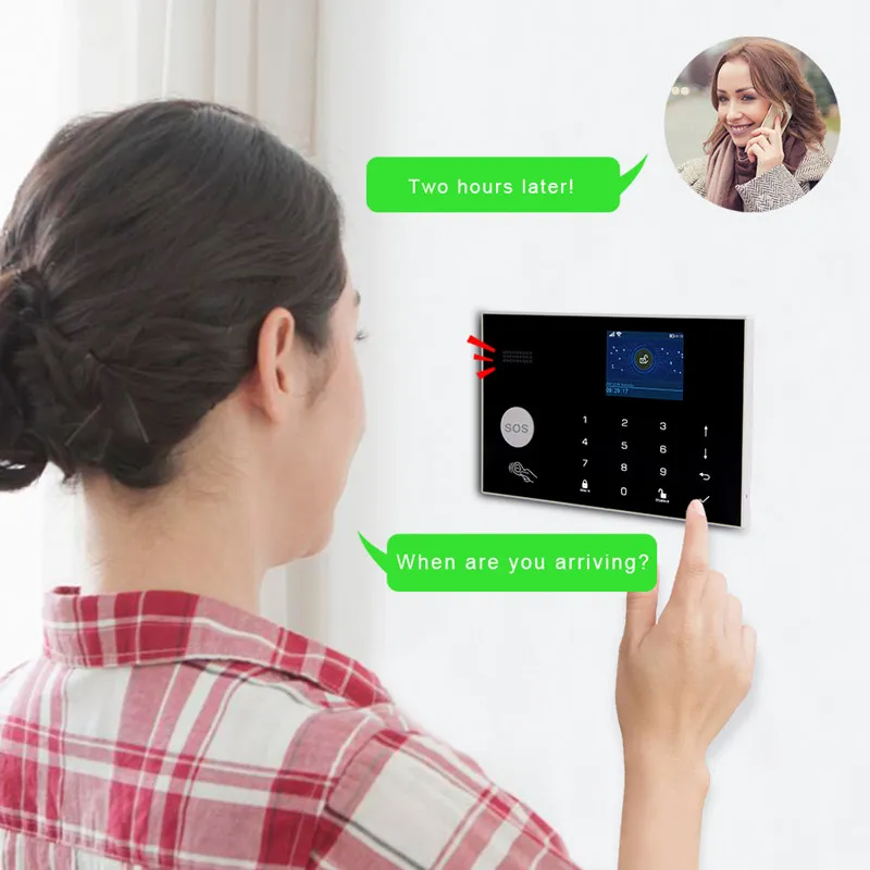 GSM сигнализация Wi Fi система Беспроводной домашней охранной сигнализации Alexa Tuya