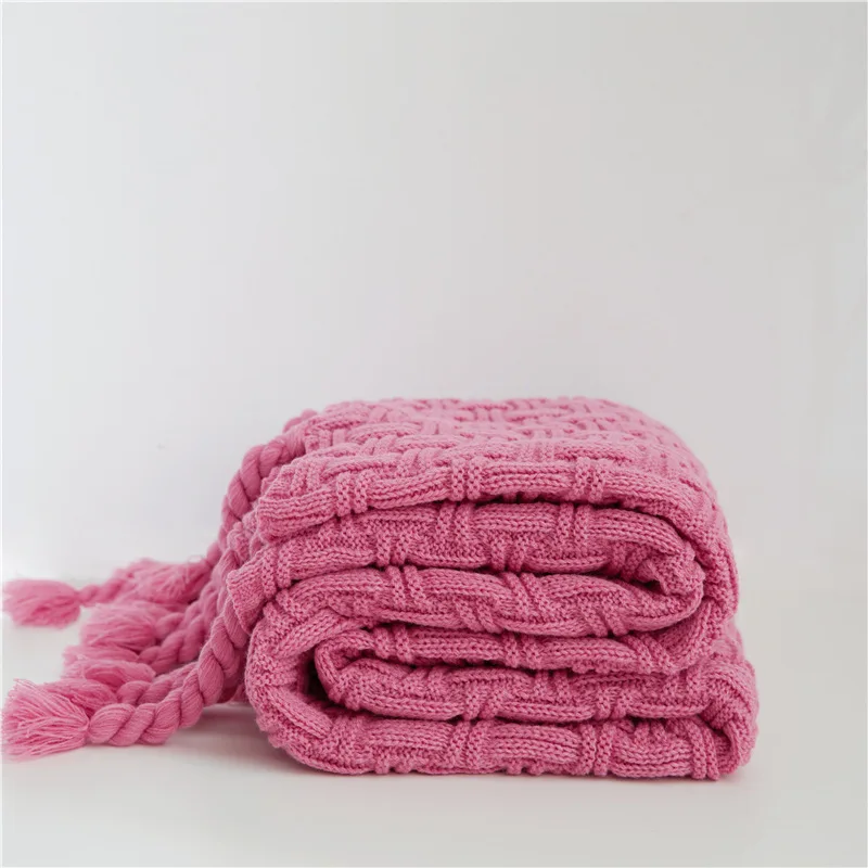 

Inyahome Tassel Knitted Throw Blanket All Season Popular Home Bed Comforter Blanket Women Manta Furniture Covering Drop Shopping