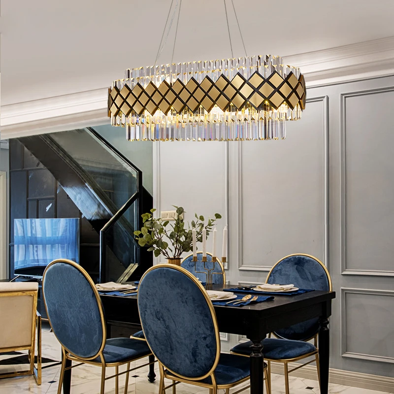LED moderna de cristal Art Deco claro diseñador de iluminación LED de araña brillo suspensión luminaria Lampen para comedor habitación
