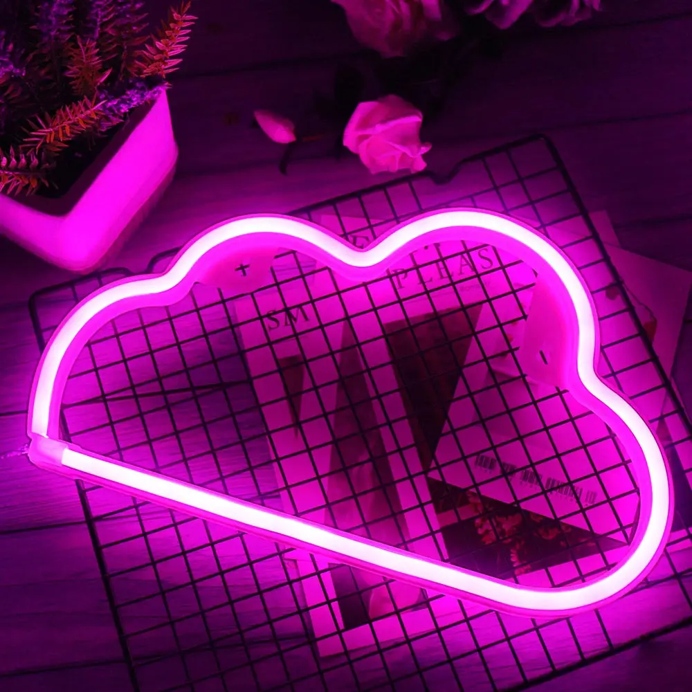 Cloud Pink Креативный светодиодный неоновый светильник, знак «сердце любви», украшение для свадебной вечеринки, неоновая лампа на День святого Валентина, юбилей, домашний декор, ночная лампа, подарок - Испускаемый цвет: Cloud Pink