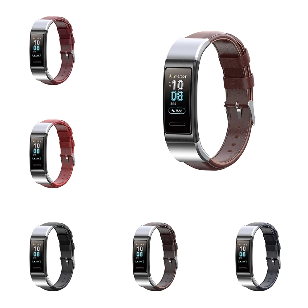 Кожаный браслет ремешок для huawei Band 3/Band 3 Pro/TER-B09/TER-B29, Брендовые Часы из натуральной кожи