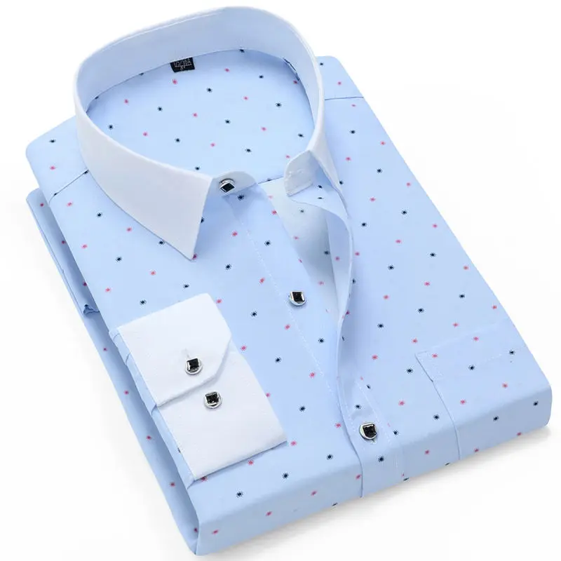 Рубашка мужская с длинным рукавом модная Повседневная рубашка принтом для