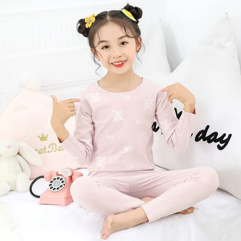 

Одежда для маленьких девочек, комплекты термобелья для мальчиков-подростков, детские осенние бархатные пижамы с длинным рукавом для подростков, бесшовные пижамы