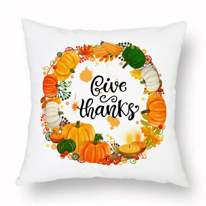 Осенняя абстрактная Ретро подушка для дивана с тыквами наволочки из хлопка и