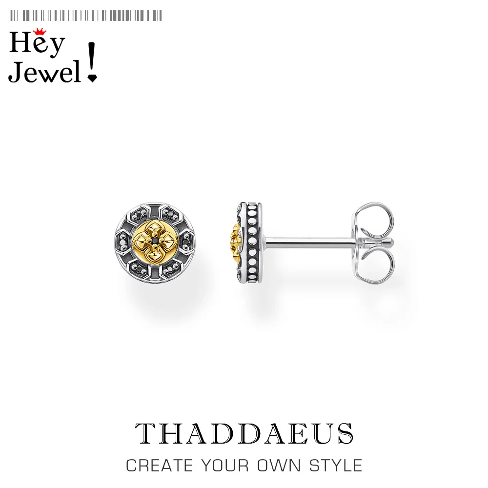 

Ear Studs Cross Black Stones Gold,Europe Style Delicate Myths Fine Jewerly For Women Men,2020 Vintage Gift