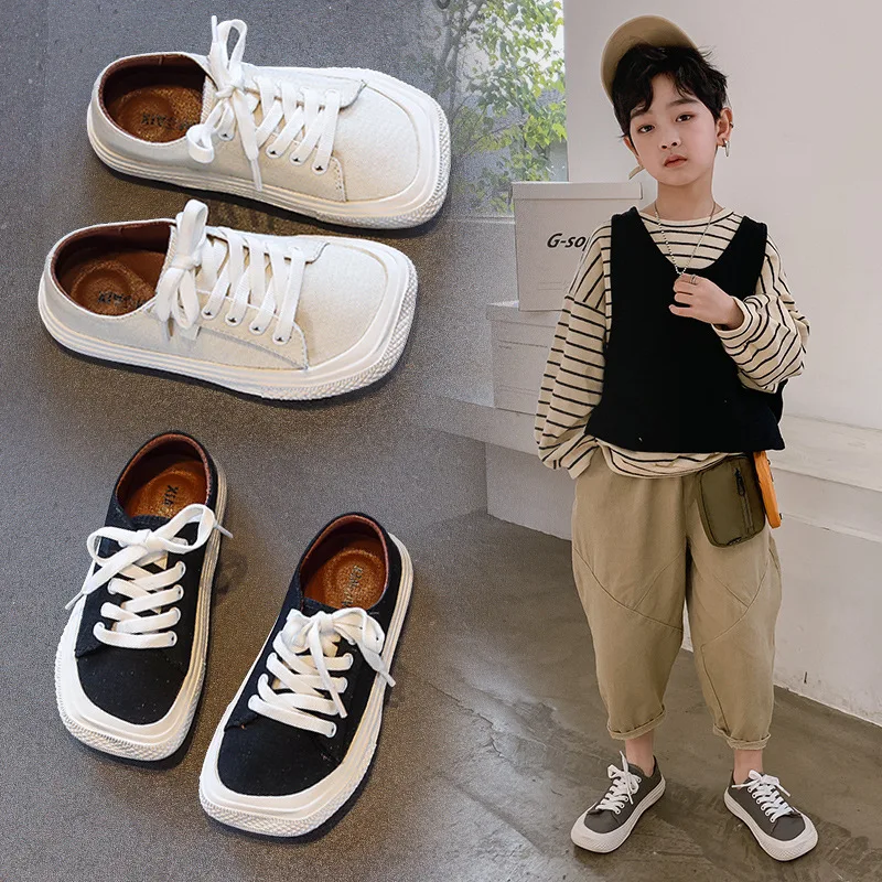 

Baby Shoes Soft Bottom Boy Casual Shoes 4-12 Years Old 2021 Summer Autumn Children Canvas Shoes Kids Girls Walking Shoes Toddler