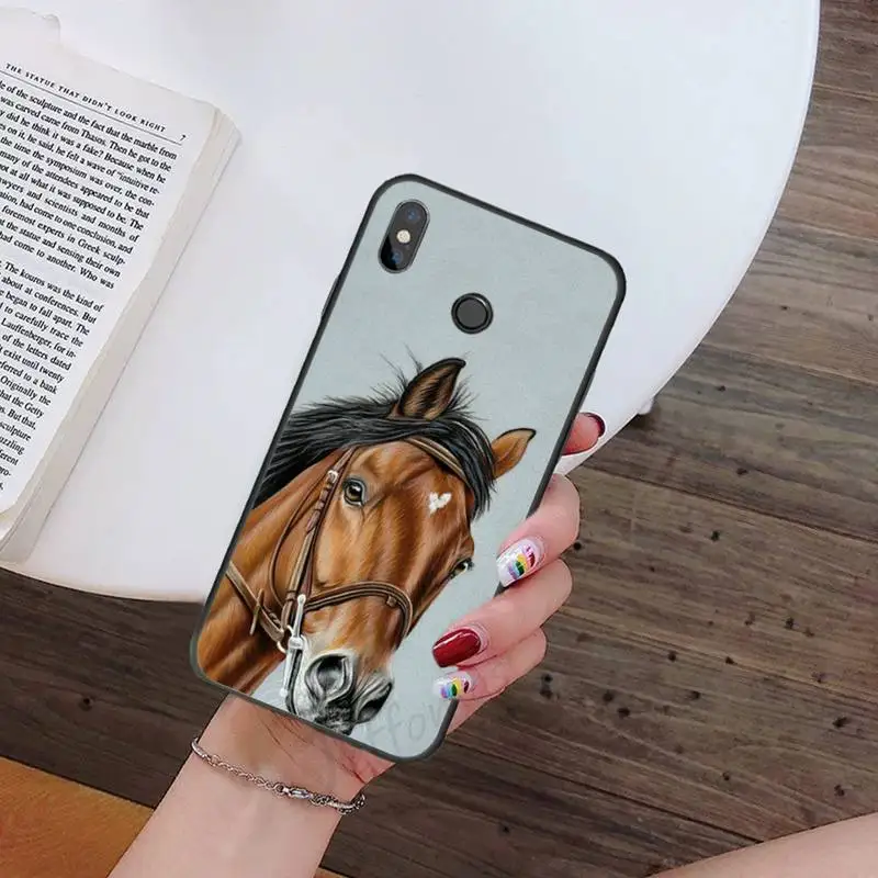 

Watercolor Horse Horses Running Phone Case For Xiaomi Redmi note 7 8 9 t max3 s 10 pro lite coque shell cover funda